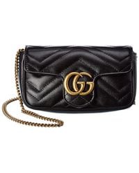 Gucci - Leather GG Marmont Bag. - Lyst