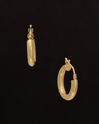 Italian Gold - 18K Polished Hoops - Lyst