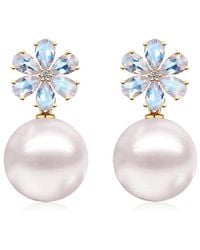Kai Fine Jewelry - 14K 2.43 Ct. Tw. Diamond & Moonstone & 12-13Mm Pearl Drop Earrings - Lyst