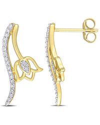 Rina Limor - 10k 0.19 Ct. Tw. Diamond Floral Studs - Lyst