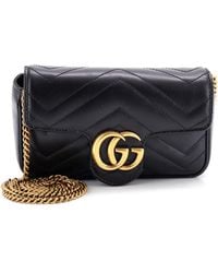 Gucci - Matelasse Leather Gg Marmont Flap Bag Super Mini (Authentic Pre- Loved) - Lyst