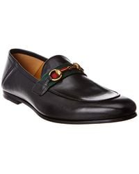 Gucci - Horsebit Web Leather Loafer - Lyst