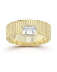 Chloe and Madison - 14k Over Silver Cz Bold Ribbed Ring - Lyst