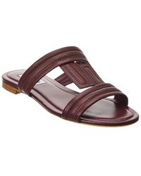 Tod's - Double T Strap Leather Sandal - Lyst