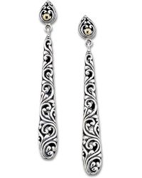 Samuel B. - Jewelry 18k & Sterling Silver Balinese Scrollwork Drop Earrings - Lyst
