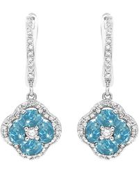 Diana M. Jewels - Fine Jewelry 14k 2.21 Ct. Tw. Diamond & Blue Topaz Earrings - Lyst