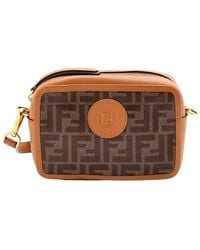 Fendi - Ff Logo Stamp Camera Bag Zucca Coated Mini (authentic Pre-loved) - Lyst