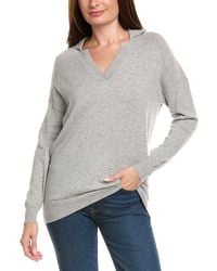 Kier + J - Kier + J Wool & Cashmere-Blend Oversized Polo Sweater - Lyst