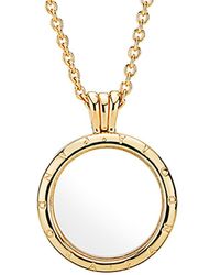 PANDORA - Shine 18k Over Silver Floating Locket Logo Necklace - Lyst