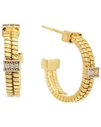 Meshmerise - 18k Over Silver 0.03 Ct. Tw. Diamond Earrings - Lyst