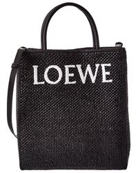 Loewe - Standard A4 Raffia & Leather Tote - Lyst