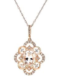 Diana M. Jewels - Fine Jewelry 14k Rose Gold 0.88 Ct. Tw. Diamond & Morganite Necklace - Lyst