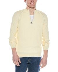 RAFFI - English Rib 1/4-Zip Mock Neck Sweater - Lyst