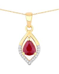 Diana M. Jewels - 14K 0.69 Ct. Tw. Diamond & Ruby Pendant - Lyst