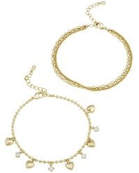 Savvy Cie - 18K Plated Cz Two Row Bracelet - Lyst