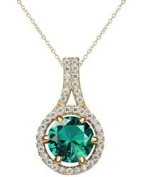 Genevive Jewelry - 14k Plated Pendant Necklace - Lyst