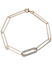 Meshmerise - 18k Over Silver 0.20 Ct. Tw. Diamond Paperclip Link Bracelet - Lyst