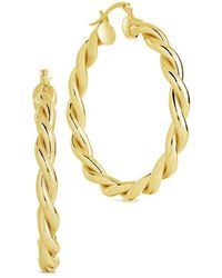 Sterling Forever - 14k Plated Rosalie Polished Entwined Hoops - Lyst