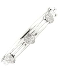 Diamond Select Cuts - Steel 0.05 Ct. Tw. Diamond Heart Bangle Bracelet - Lyst