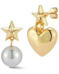 Chloe and Madison - Plated Heart Earrings - Lyst