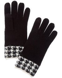 Bruno Magli - Leopard Jacquard Cuff Cashmere Gloves - Lyst