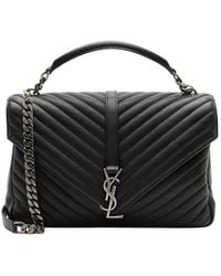 Saint Laurent - Matelasse Calfskin Monogram College Large Shoulder Bag (Authentic Pre-Loved) - Lyst