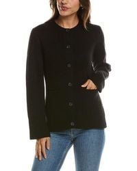 Forte - Double Knit Button Crew Wool & Cashmere-Blend Cardigan - Lyst