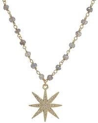 Rachel Reinhardt Jewelry - 14k Over Silver Labradorite & Crystal Necklace - Lyst