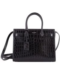 Saint Laurent - Croc-Embossed Leather Sac De Jour Nm Bag Baby (Authentic Pre-Loved) - Lyst