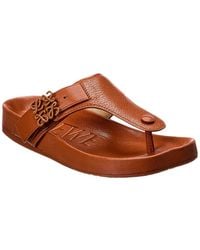 Loewe - Ease Toe Post Leather Sandal - Lyst