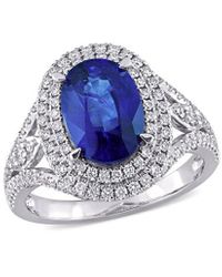 Rina Limor - 14k 3.96 Ct. Tw. Diamond & Blue Sapphire Ring - Lyst