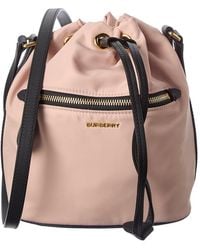 Burberry - Nylon & Leather Bucket Bag - Lyst