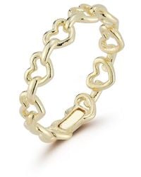 Italian Gold - 14k Heart Link Ring - Lyst