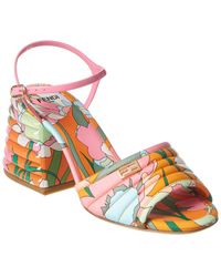 fendi block heel sandals