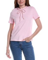 English Factory - Beaded Bow T-Shirt - Lyst