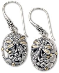 Samuel B. - 18k & Silver Oval Dragonfly Earrings - Lyst