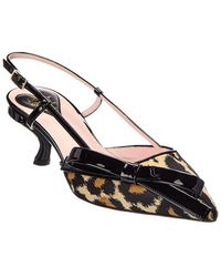 Roger Vivier - 50 Canvas & Patent Slingback Pump - Lyst