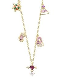 Rachel Glauber - 14K Plated Cz Charm Necklace - Lyst