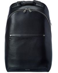 Paul Smith Embossed Leather Backpack - Blue