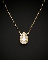 Italian Gold - 14k Two-tone Filigree Mirrored Teardrop Adjustable Necklace - Lyst