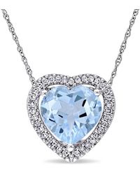 Rina Limor - 10k 4.48 Ct. Tw. Diamond & Sky Blue Topaz Pendant Necklace - Lyst