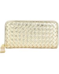 Tiffany & Fred Paris - Hand-Woven Leather Long Wallet - Lyst