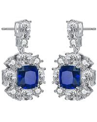 Genevive Jewelry - Silver Cz Drop Earrings - Lyst