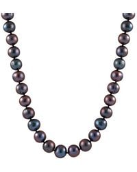 Splendid - Rhodium Plated Silver 9-10mm Freshwater Pearl Necklace - Lyst