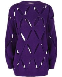 Valentino - Cutout Wool Sweater - Lyst