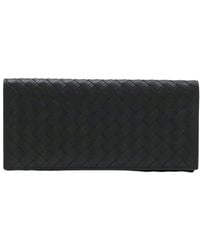 Bottega Veneta - Black Intrecciato Leather Long Wallet (authentic Pre-loved) - Lyst