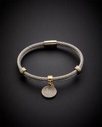 Juvell - 18k Plated Cz Twisted Mesh Bangle Bracelet - Lyst