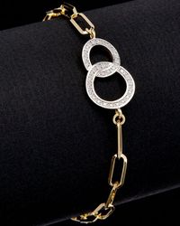 Meshmerise - 18k Over Silver 0.25 Ct. Tw. Diamond Paperclip Handcuff Bracelet - Lyst
