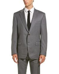 Canali Wool Suit With Flat Front Pant - Gray