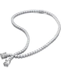 Genevive Jewelry - Silver Cz Tennis Necklace - Lyst